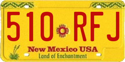 NM license plate 510RFJ