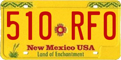 NM license plate 510RFO