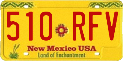 NM license plate 510RFV