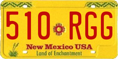 NM license plate 510RGG