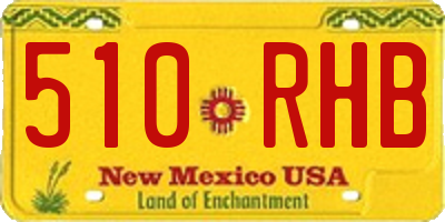 NM license plate 510RHB