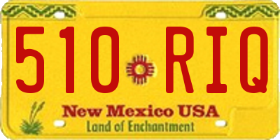 NM license plate 510RIQ