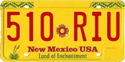 NM license plate 510RIU
