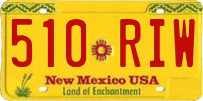 NM license plate 510RIW