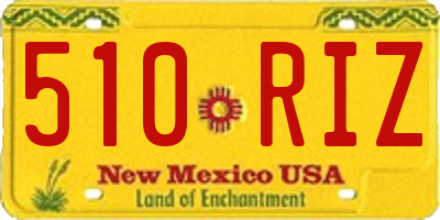 NM license plate 510RIZ