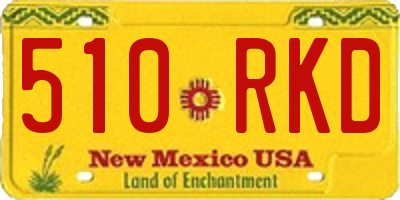 NM license plate 510RKD