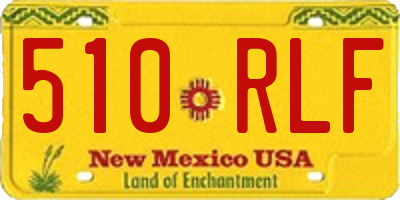 NM license plate 510RLF
