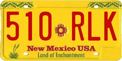 NM license plate 510RLK