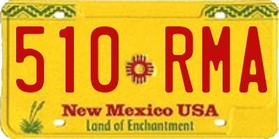 NM license plate 510RMA