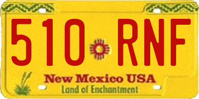 NM license plate 510RNF