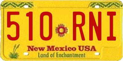 NM license plate 510RNI