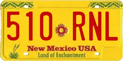 NM license plate 510RNL
