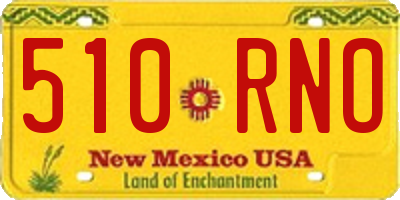 NM license plate 510RNO
