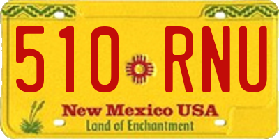 NM license plate 510RNU