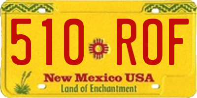 NM license plate 510ROF