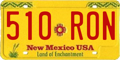 NM license plate 510RON