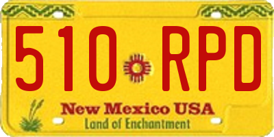 NM license plate 510RPD