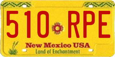 NM license plate 510RPE