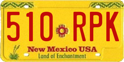 NM license plate 510RPK