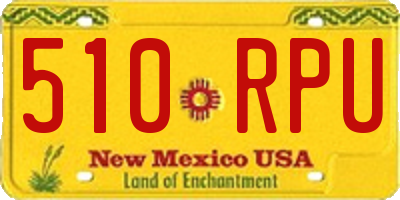 NM license plate 510RPU