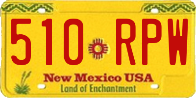 NM license plate 510RPW