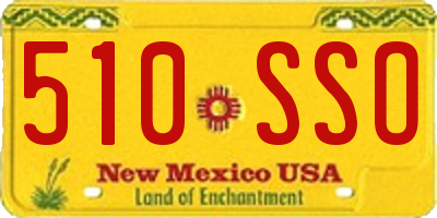 NM license plate 510SSO