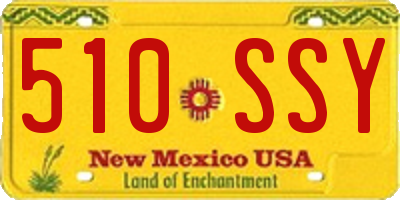 NM license plate 510SSY