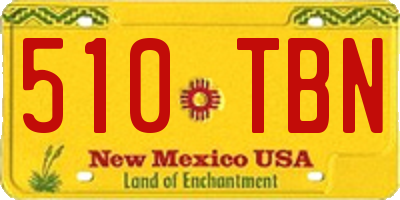 NM license plate 510TBN