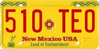 NM license plate 510TEO