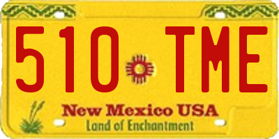 NM license plate 510TME