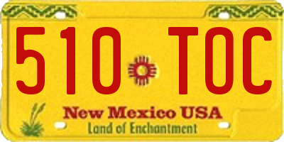 NM license plate 510TOC