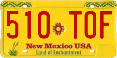 NM license plate 510TOF