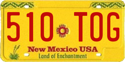 NM license plate 510TOG