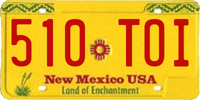 NM license plate 510TOI