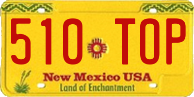 NM license plate 510TOP