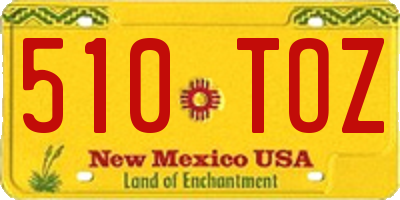 NM license plate 510TOZ