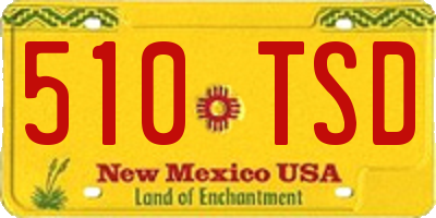 NM license plate 510TSD