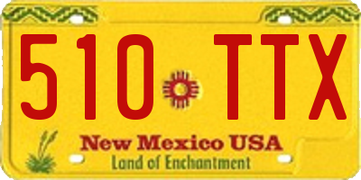 NM license plate 510TTX