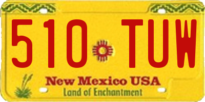 NM license plate 510TUW