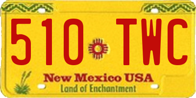 NM license plate 510TWC