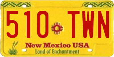 NM license plate 510TWN