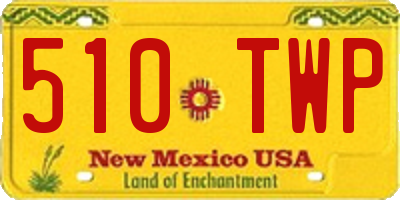NM license plate 510TWP
