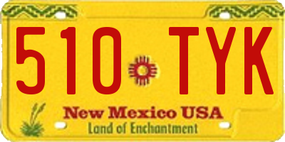 NM license plate 510TYK