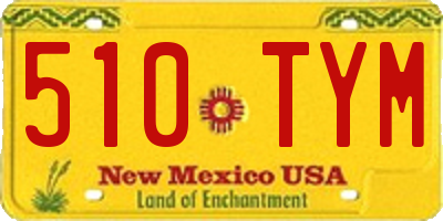NM license plate 510TYM