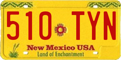 NM license plate 510TYN