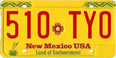NM license plate 510TYO