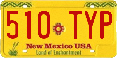 NM license plate 510TYP