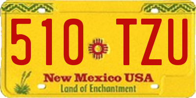 NM license plate 510TZU