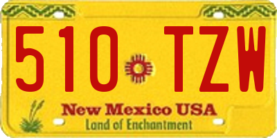 NM license plate 510TZW