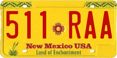 NM license plate 511RAA